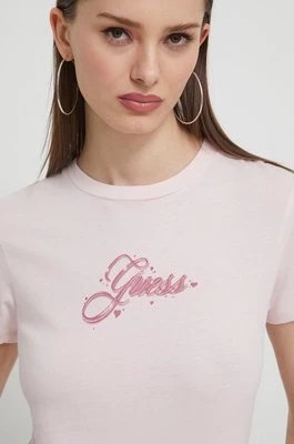 Zdjęcie produktu Guess Originals t-shirt bawełniany damski kolor różowy