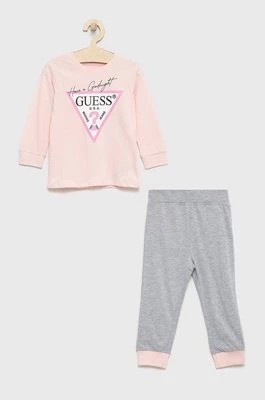 Zdjęcie produktu Guess piżama dziecięca kolor różowy gładka