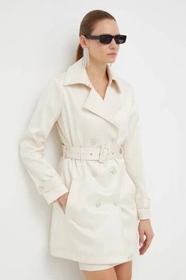 Zdjęcie produktu Guess płaszcz LUANA damski kolor beżowy przejściowy dwurzędowy W4RL08 WFJ02
