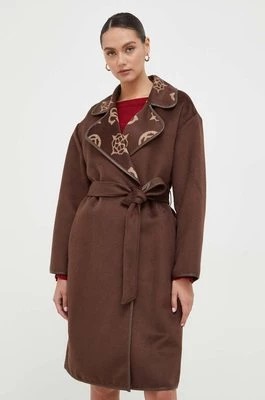 Zdjęcie produktu Guess płaszcz damski kolor brązowy przejściowy