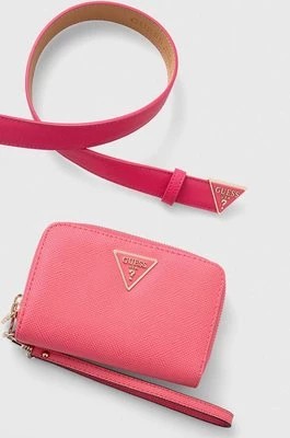 Zdjęcie produktu Guess portfel i pasek kolor różowy