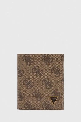 Zdjęcie produktu Guess portfel skórzany VEZZOLA męski kolor beżowy SMVELE LEA22