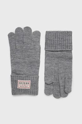Zdjęcie produktu Guess rękawiczki z domieszką wełny kolor szary