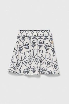 Zdjęcie produktu Guess spódnica bawełniana dziecięca kolor biały mini rozkloszowana