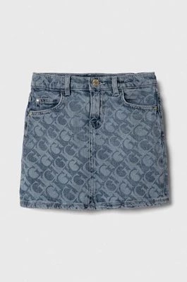 Zdjęcie produktu Guess spódnica jeansowa dziecięca kolor niebieski mini prosta