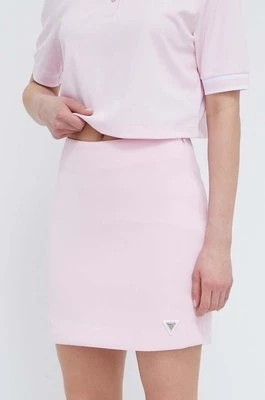 Zdjęcie produktu Guess spódnica MYLAH kolor różowy mini prosta V4GD03 KBFB2