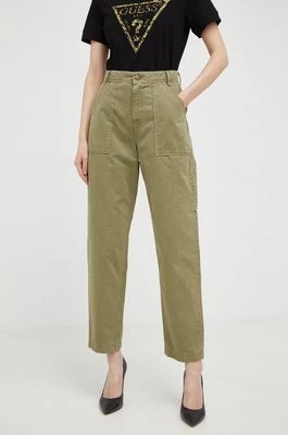 Zdjęcie produktu Guess spodnie bawełniane damskie high waist