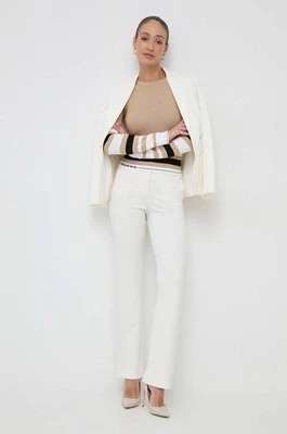 Zdjęcie produktu Guess spodnie ZOE damskie kolor beżowy proste high waist W4RB50 KBJP2