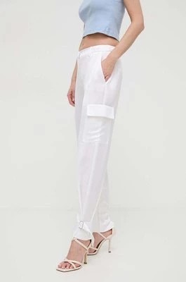 Zdjęcie produktu Guess spodnie MARZIA damskie kolor beżowy proste high waist W4GB50 WG7C0