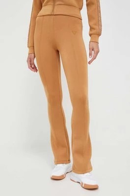 Zdjęcie produktu Guess spodnie damskie kolor brązowy gładkie
