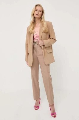 Zdjęcie produktu Guess spodnie damskie kolor brązowy szerokie high waist