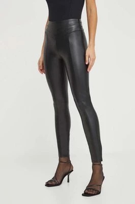 Zdjęcie produktu Guess spodnie DEVI damskie kolor czarny dopasowane high waist W4RB01 K8S30