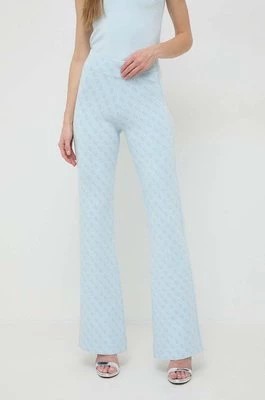 Zdjęcie produktu Guess spodnie LISE damskie kolor niebieski dzwony high waist W3YB38 Z37K0