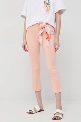 Zdjęcie produktu Guess spodnie damskie kolor pomarańczowy dopasowane high waist