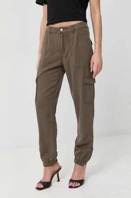 Zdjęcie produktu Guess spodnie damskie kolor zielony fason cargo high waist