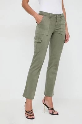 Zdjęcie produktu Guess spodnie damskie kolor zielony proste high waist W4RB59 W93CL