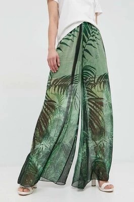 Zdjęcie produktu Guess spodnie damskie kolor zielony szerokie high waist