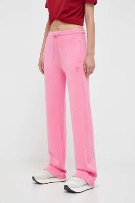 Zdjęcie produktu Guess spodnie dresowe BRENDA damskie kolor różowy z nadrukiem V3RB21 K7UW2
