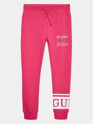 Zdjęcie produktu Guess Spodnie dresowe J3YQ11 KA6R4 Różowy Relaxed Fit