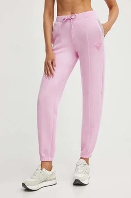 Zdjęcie produktu Guess spodnie dresowe KIARA kolor różowy z aplikacją V4GB14 FL04P