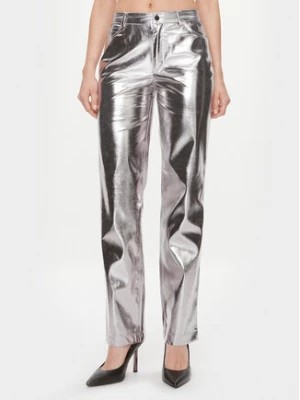 Zdjęcie produktu Guess Spodnie z imitacji skóry W4RB33 WFWP0 Srebrny Regular Fit