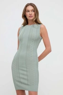Zdjęcie produktu Guess sukienka ADALINE kolor zielony mini dopasowana W4GK11 Z2U00