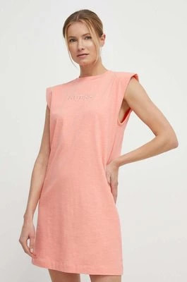 Zdjęcie produktu Guess sukienka bawełniana ATHENA kolor pomarańczowy mini oversize V4GK05 KC641