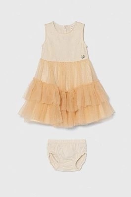 Zdjęcie produktu Guess sukienka dziecięca kolor beżowy mini rozkloszowana