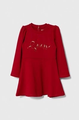 Zdjęcie produktu Guess sukienka dziecięca kolor czerwony mini rozkloszowana
