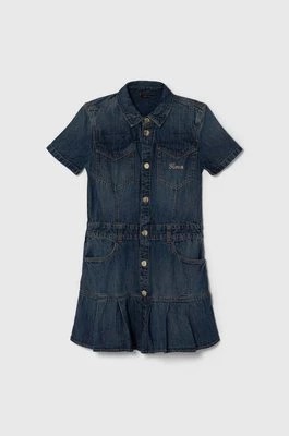 Zdjęcie produktu Guess sukienka jeansowa dziecięca kolor niebieski mini prosta