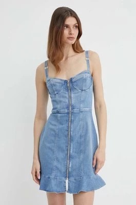 Zdjęcie produktu Guess sukienka jeansowa MARCELA kolor niebieski mini dopasowana W4GK03 D5B42