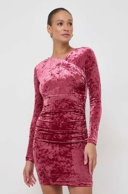 Zdjęcie produktu Guess sukienka TESS kolor bordowy mini dopasowana W4RK64 KBZO2