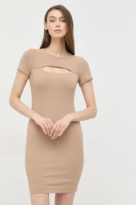 Zdjęcie produktu Guess sukienka LANA kolor brązowy mini dopasowana WBYK95 KB9E2