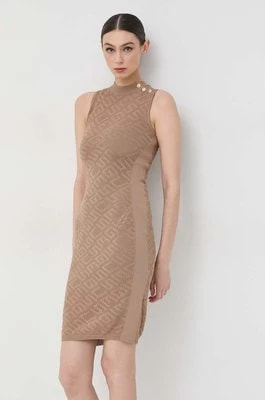 Zdjęcie produktu Guess sukienka kolor brązowy mini dopasowana