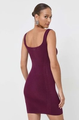 Zdjęcie produktu Guess sukienka kolor fioletowy mini dopasowana