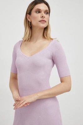 Zdjęcie produktu Guess sukienka kolor fioletowy mini rozkloszowana