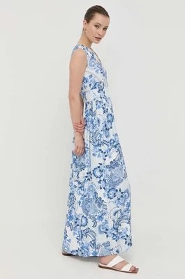 Zdjęcie produktu Guess sukienka kolor niebieski maxi rozkloszowana