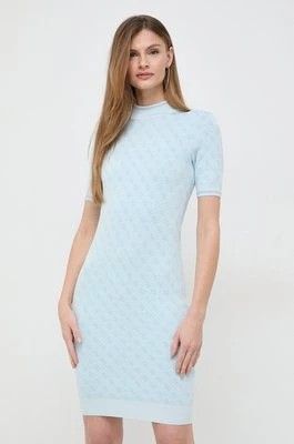 Zdjęcie produktu Guess sukienka LISE kolor niebieski mini dopasowana W3YK39 Z37K0
