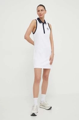 Zdjęcie produktu Guess sukienka MYLAH kolor biały mini dopasowana V4GK02 KBFB2