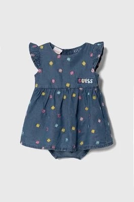 Zdjęcie produktu Guess sukienka niemowlęca kolor niebieski mini rozkloszowana