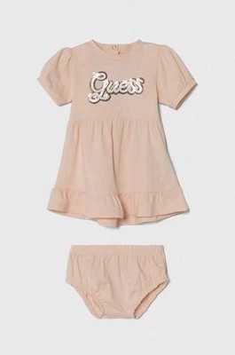 Zdjęcie produktu Guess sukienka niemowlęca kolor pomarańczowy mini rozkloszowana