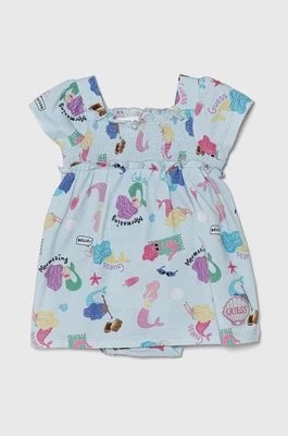 Zdjęcie produktu Guess sukienka niemowlęca kolor turkusowy mini rozkloszowana