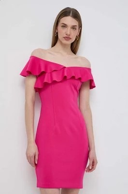 Zdjęcie produktu Guess sukienka SYLVIE kolor różowy mini dopasowana W4GK0F K3PP0