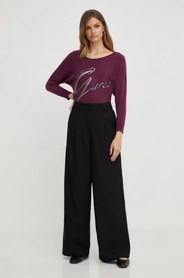 Zdjęcie produktu Guess sweter damski kolor fioletowy lekki