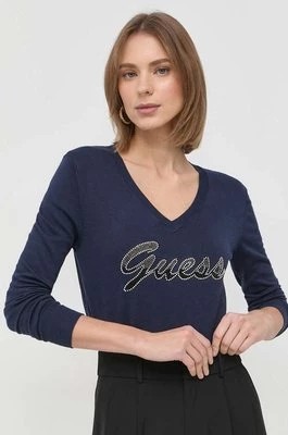 Zdjęcie produktu Guess sweter damski kolor granatowy lekki