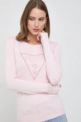 Zdjęcie produktu Guess sweter ROSALIE damski kolor różowy lekki W4RR53 Z2NQ2