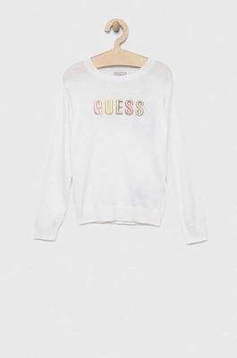 Zdjęcie produktu Guess sweter dziecięcy kolor biały lekki