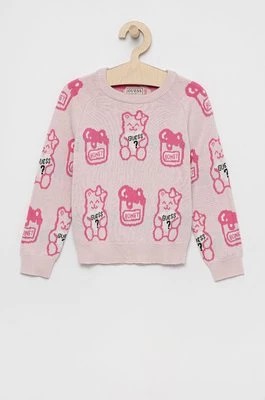 Zdjęcie produktu Guess Sweter dziecięcy kolor różowy ciepły
