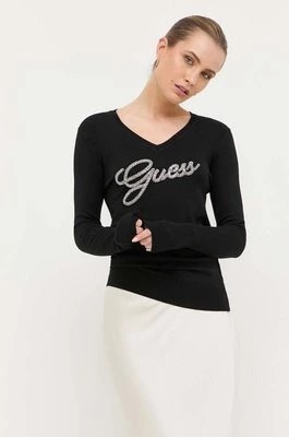 Zdjęcie produktu Guess sweter wełniany damski kolor czarny