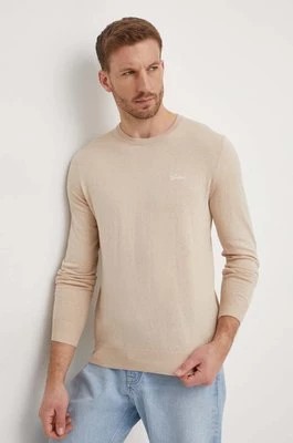 Zdjęcie produktu Guess sweter z domieszką jedwabiu BENJAMIN kolor beżowy lekki M4RR05 Z33R1